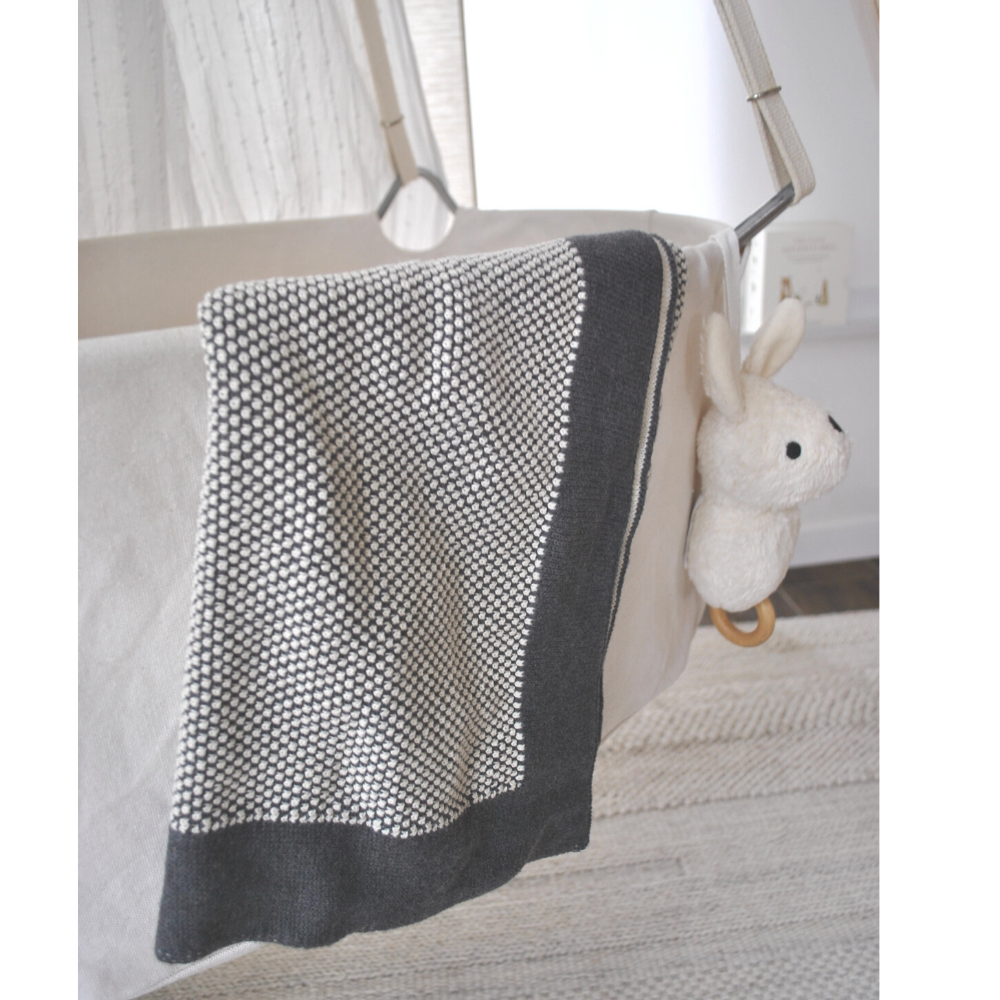 Kuscheldecke mit Waffelstrick