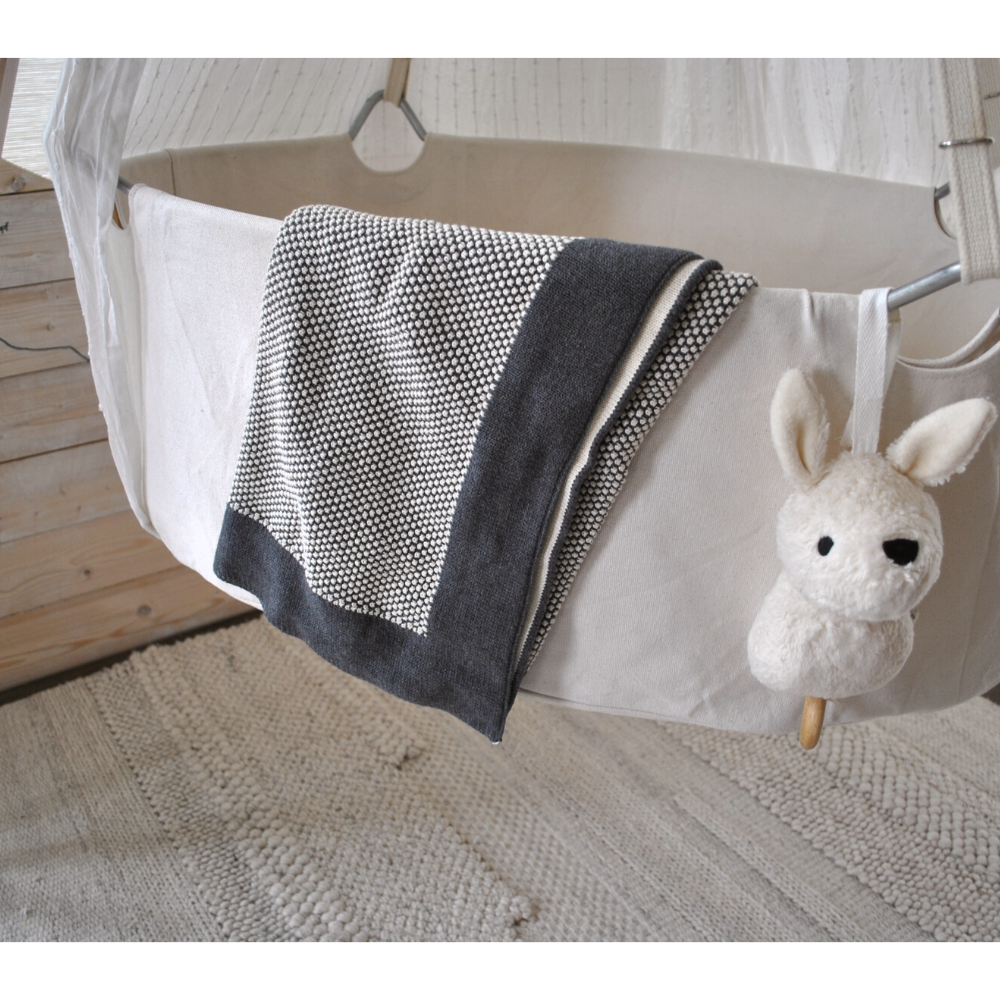 Kuscheldecke mit Waffelstrick