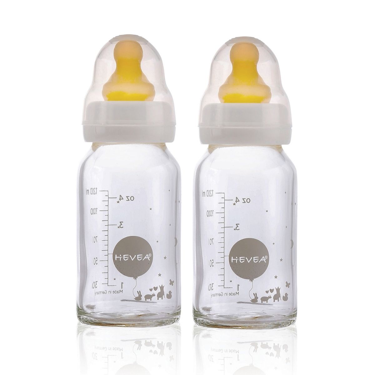 Ökologische Glas-Babyfläschchen | Naturlatex-Sauger 120ml