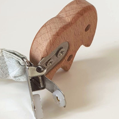 Schnullerkette mit Holzclip &