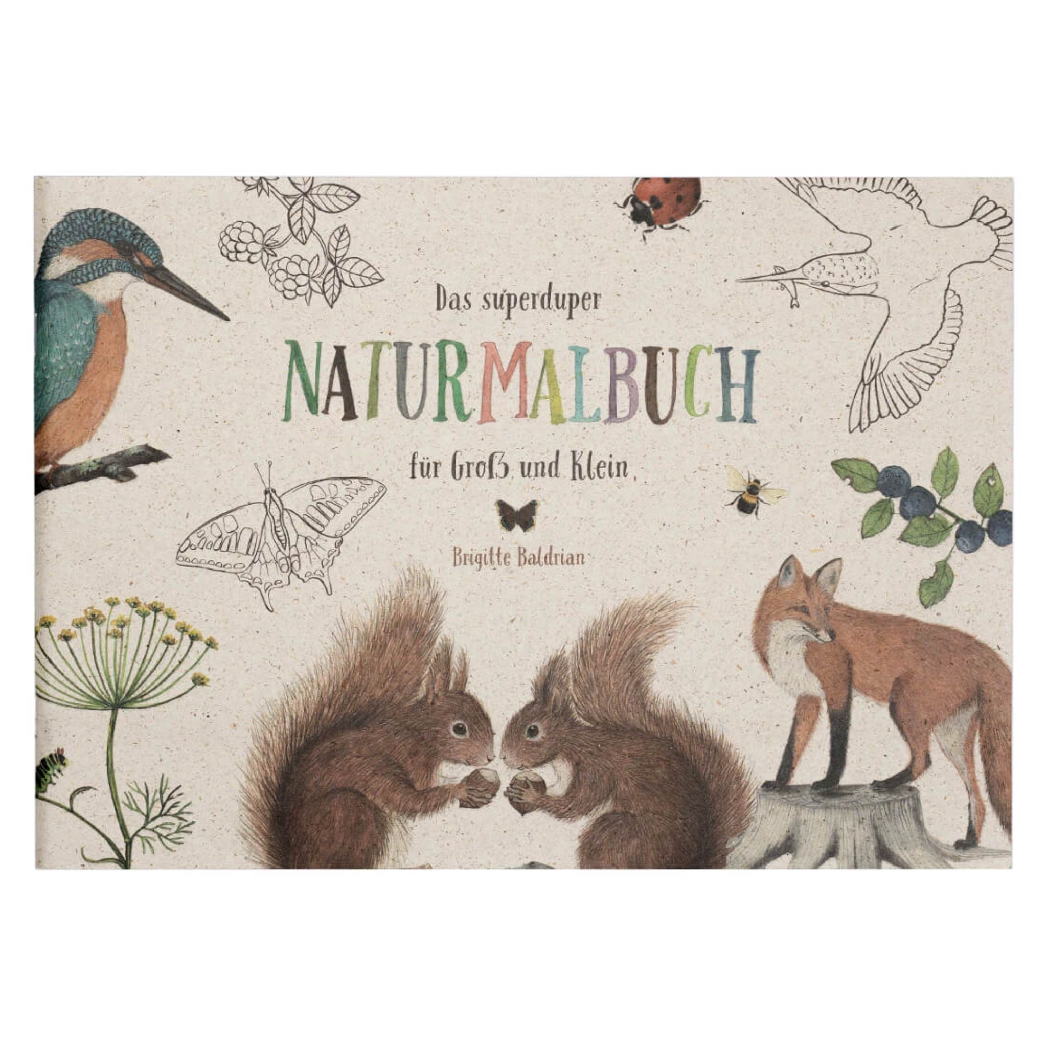 Naturmalbuch mit heimischen Tieren und Pflanzen